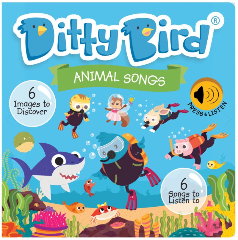 Ditty Bird | Animal Songs Interactive Sound Book for toddlers 1- 3 | Musical books for 1 year old | Baby shark
