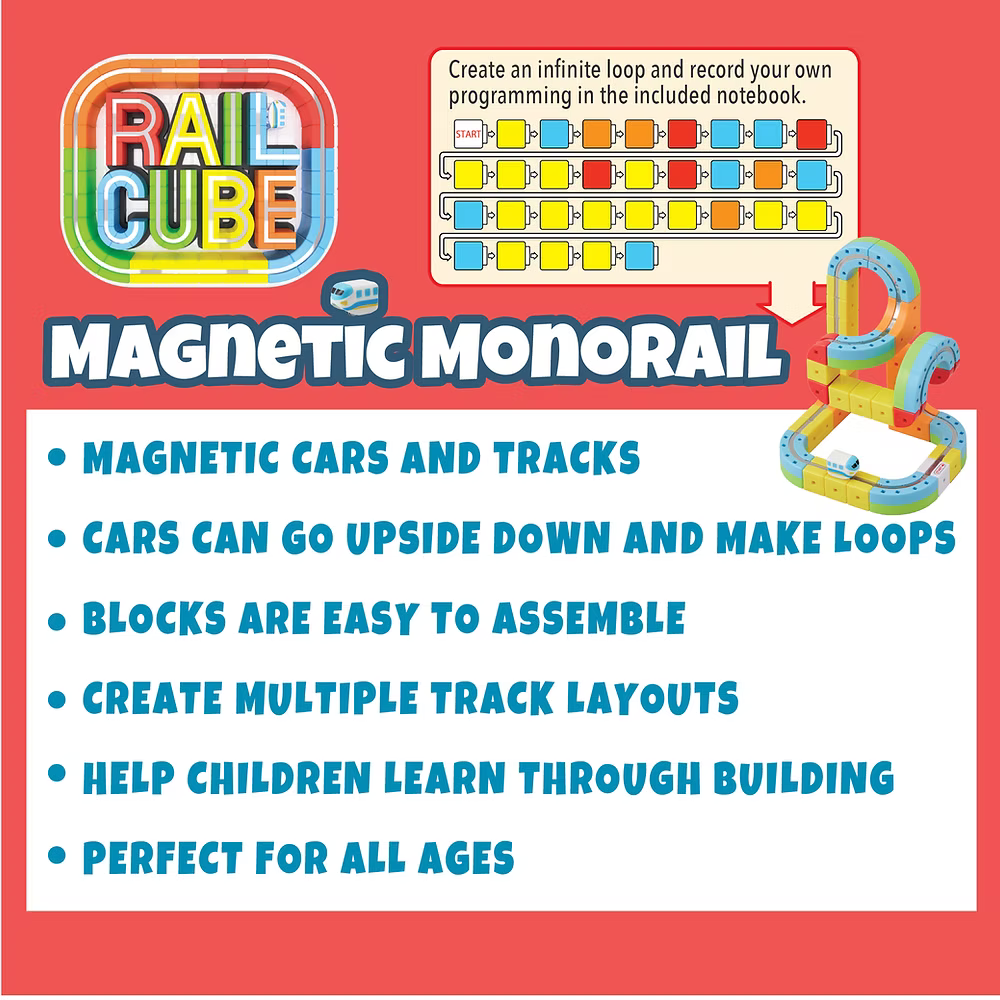 Rail Cube - Magnetic Monorail Deluxe Set