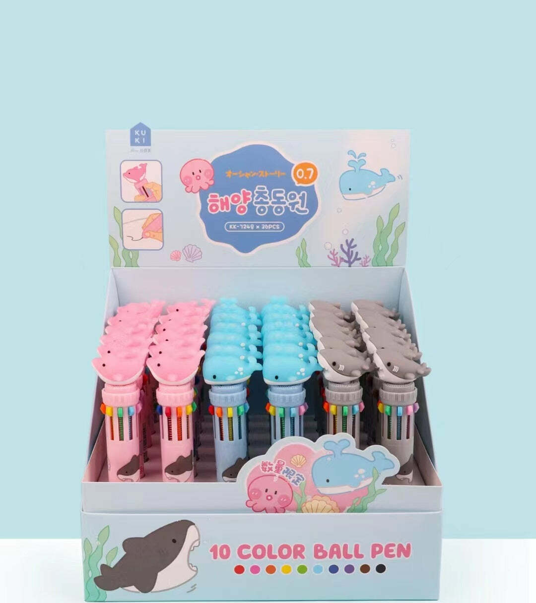 Dolphin Shark Whale Color Retractable Ball Pen