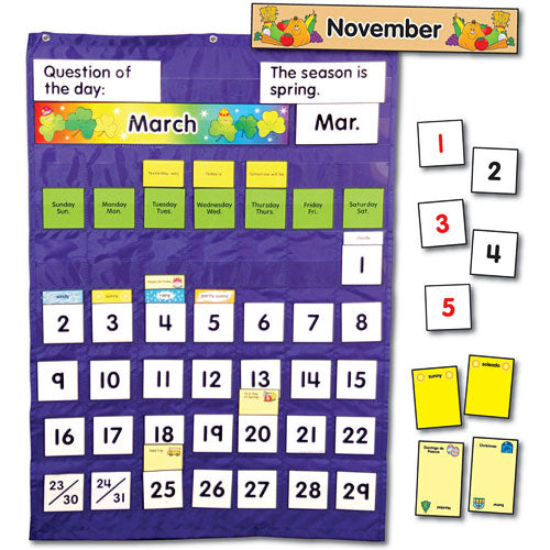 Complete Calendar and Weather Pocket Chart