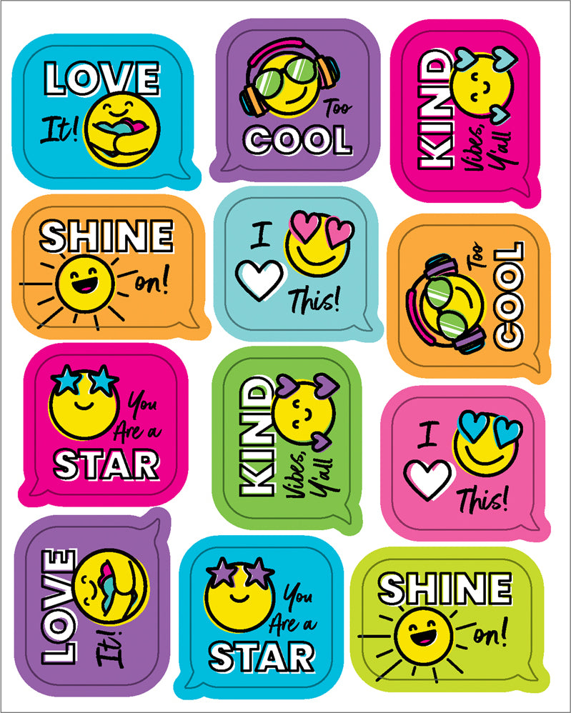 Kind Vibes Smiley Faces Shape Stickers
