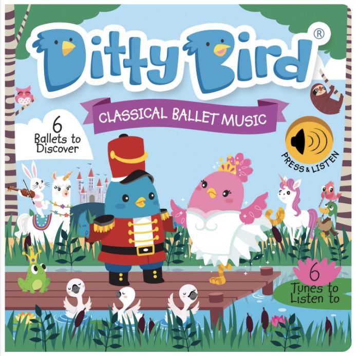 Ditty Bird | Ballet Music Interactive Sound Book for toddlers 1- 3 | Musical books for Ballerina | Nutcracker gift for 1 year old girl