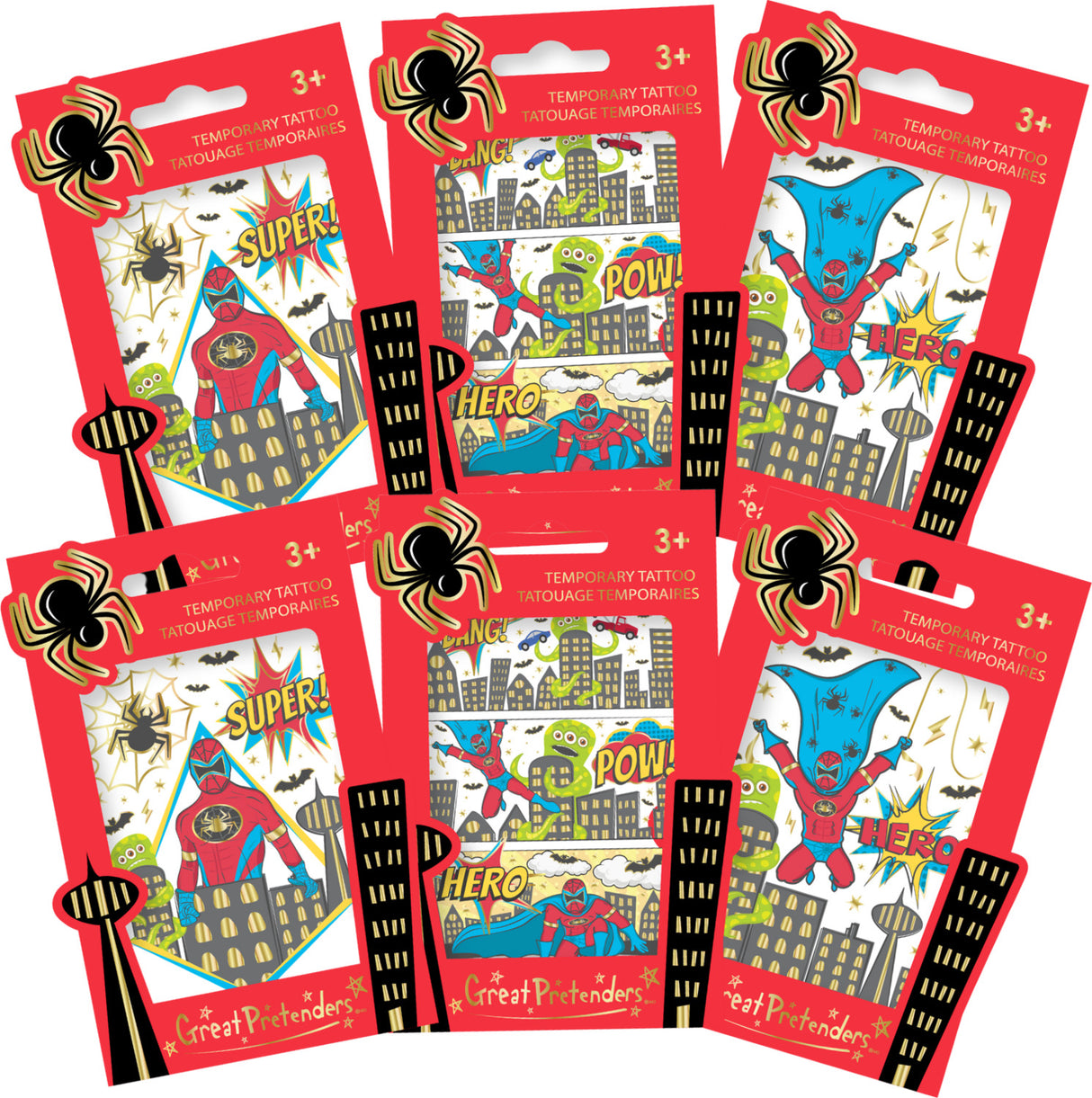 Superhero Tattoo Assortment