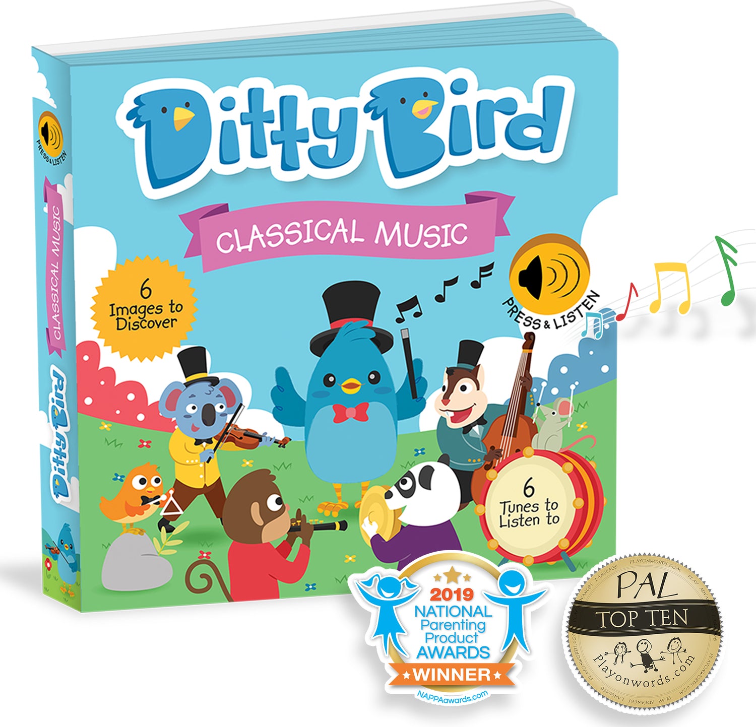 Ditty Bird | Classical Music | Interactive Sound Book for toddlers 1- 3 | Music for Baby | Musical books Mozart, Beethoven