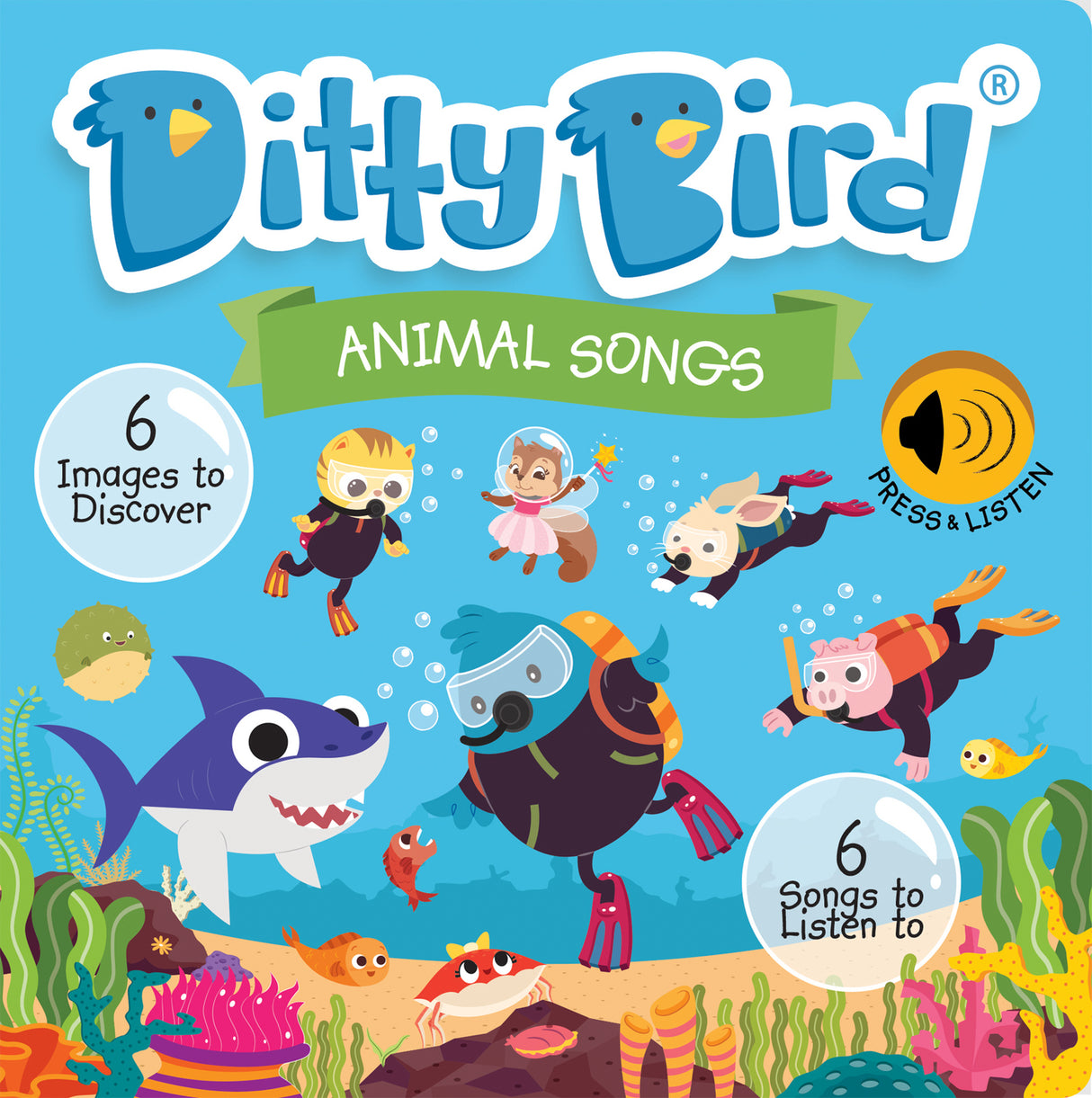 Ditty Bird | Animal Songs Interactive Sound Book for toddlers 1- 3 | Musical books for 1 year old | Baby shark
