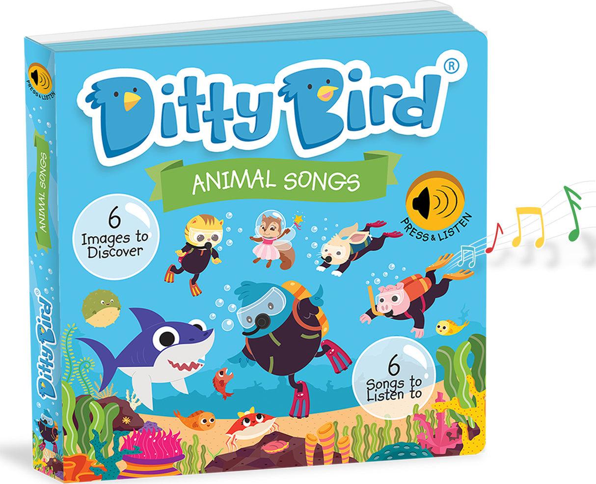 Ditty Bird | Animal Songs Interactive Sound Book for toddlers 1- 3 | Musical books for 1 year old | Baby shark