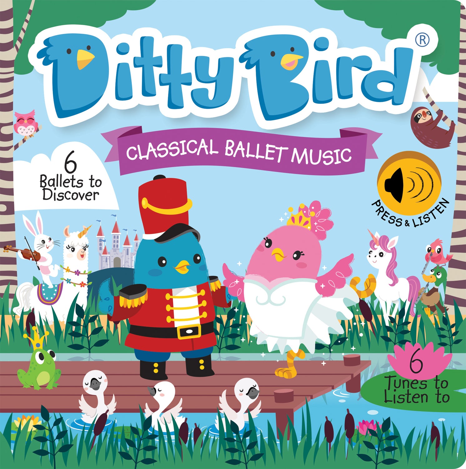 Ditty Bird | Ballet Music Interactive Sound Book for toddlers 1- 3 | Musical books for Ballerina | Nutcracker gift for 1 year old girl