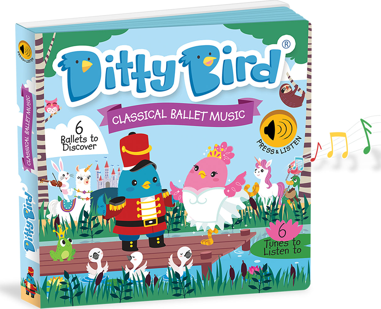 Ditty Bird | Ballet Music Interactive Sound Book for toddlers 1- 3 | Musical books for Ballerina | Nutcracker gift for 1 year old girl
