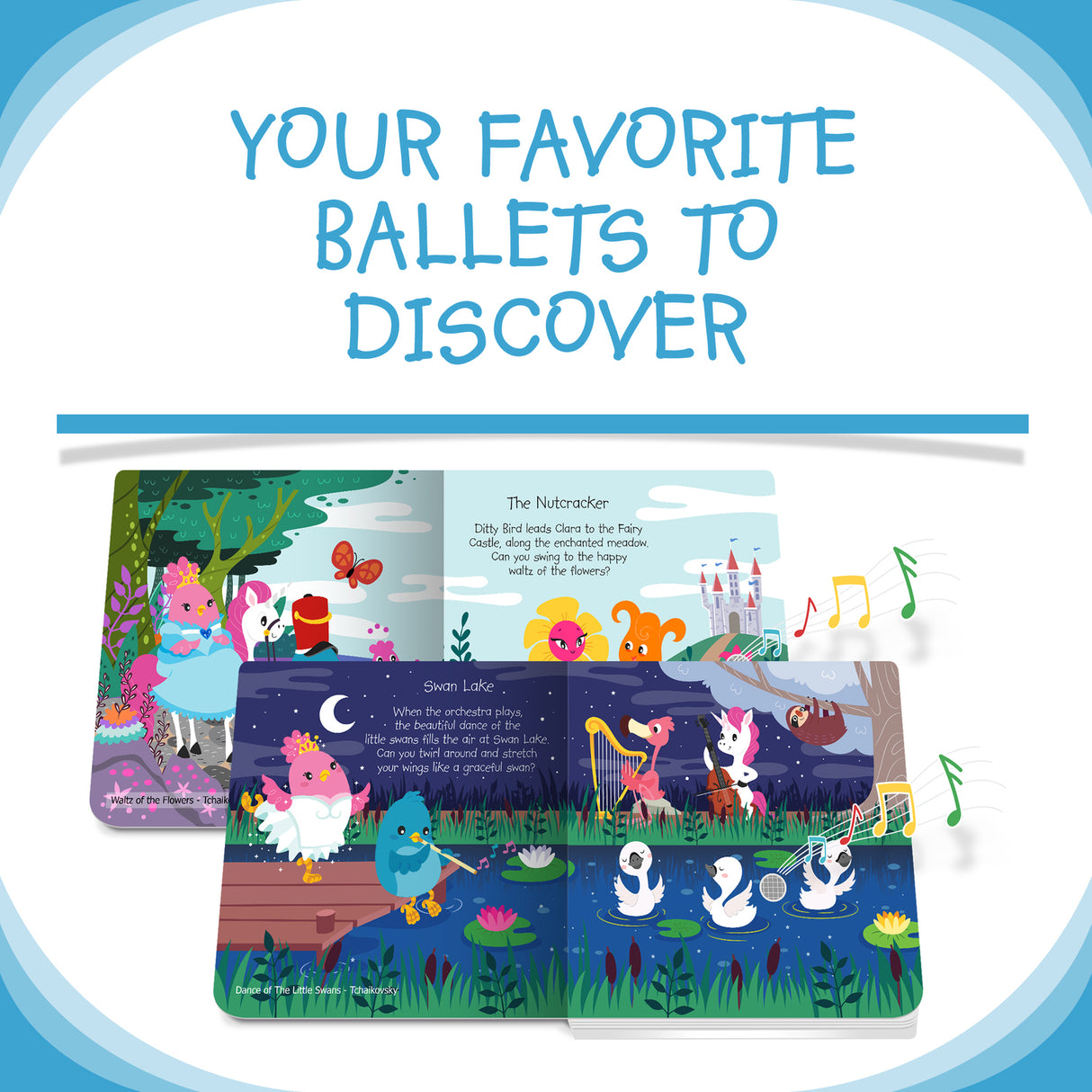 Ditty Bird | Ballet Music Interactive Sound Book for toddlers 1- 3 | Musical books for Ballerina | Nutcracker gift for 1 year old girl