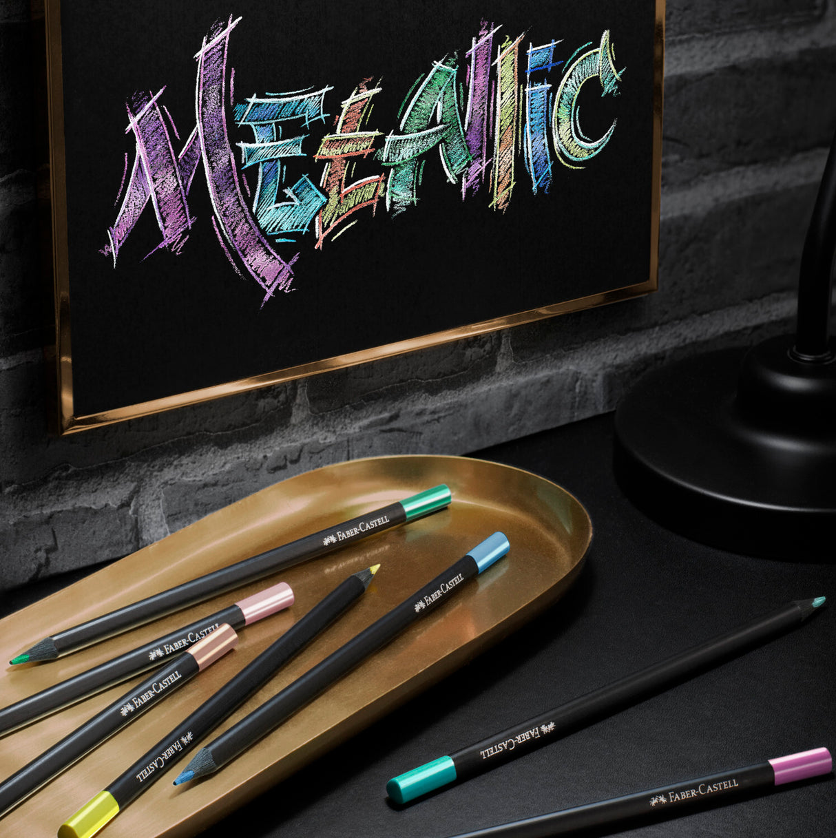 12Ct Metallic Pencils Black Edition
