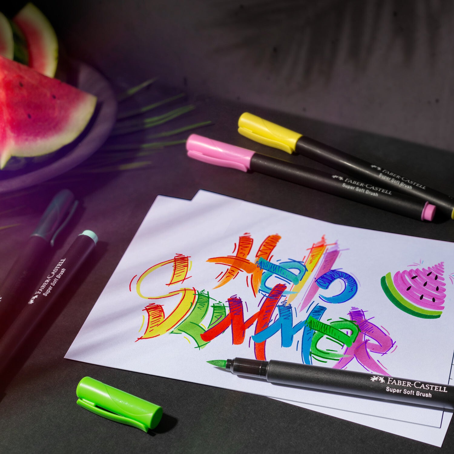 20Ct Felt Tip Brush Pen Black Edition Box