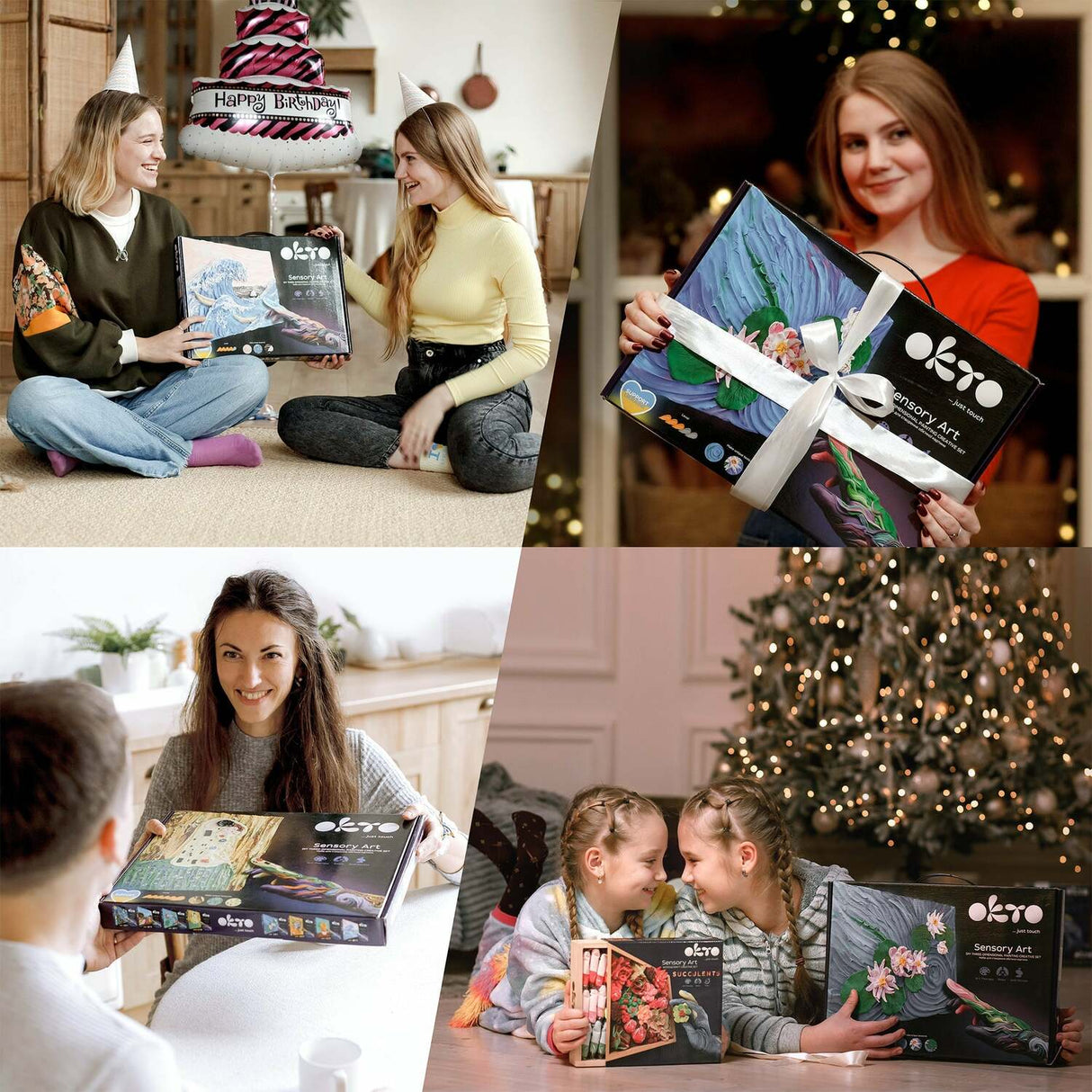 OKTO Sensory Art 3D Painting "Starry Night" – 11.8" x 15.7" Canvas Kit