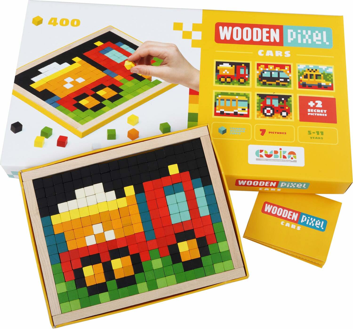 Wise Elk/Cubika Wooden Mosaic Kit - Wooden Pixels Cars, 400 pcs.