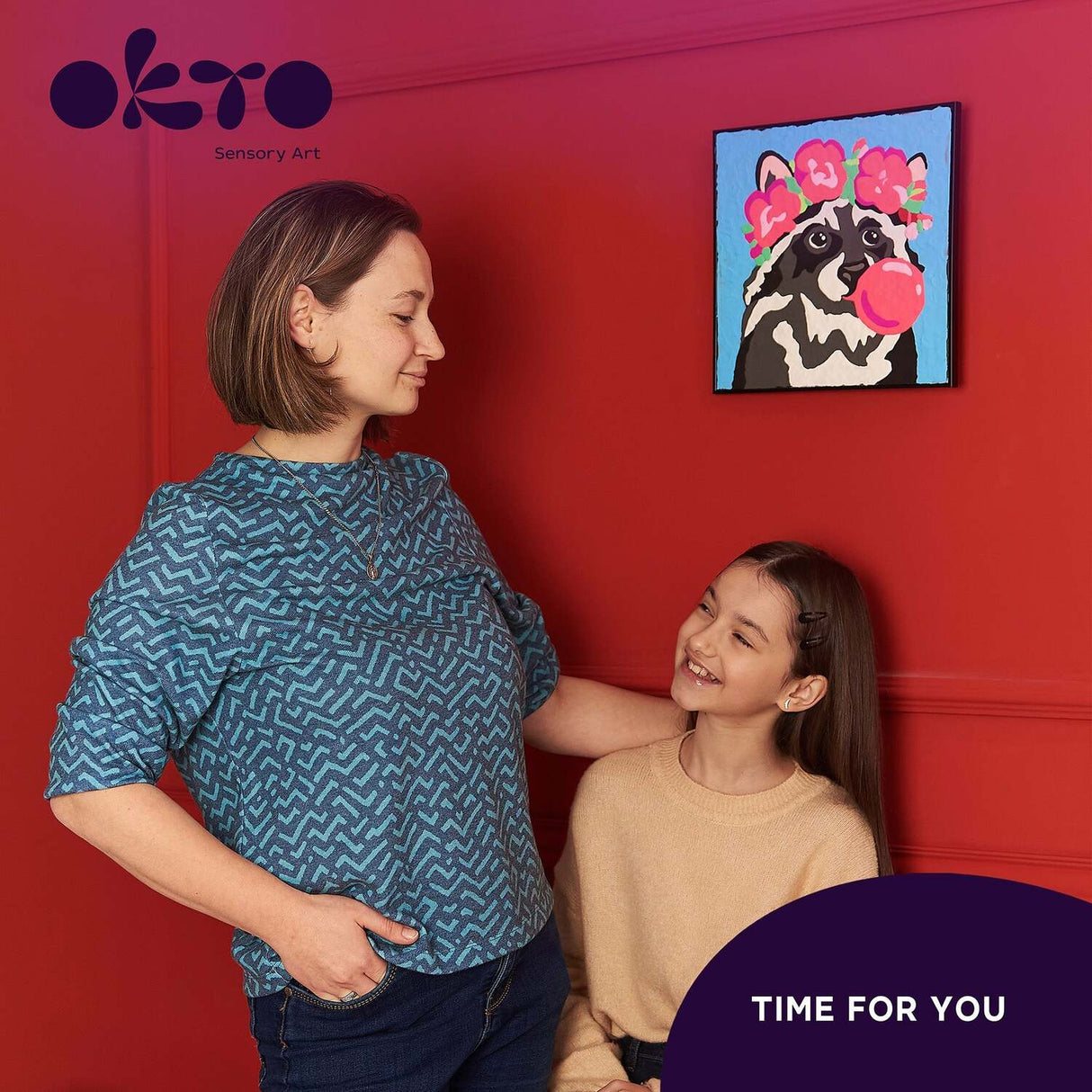 OKTO Clay-by-Numbers Kit – "Raccoon" (11.4" x 11.4")