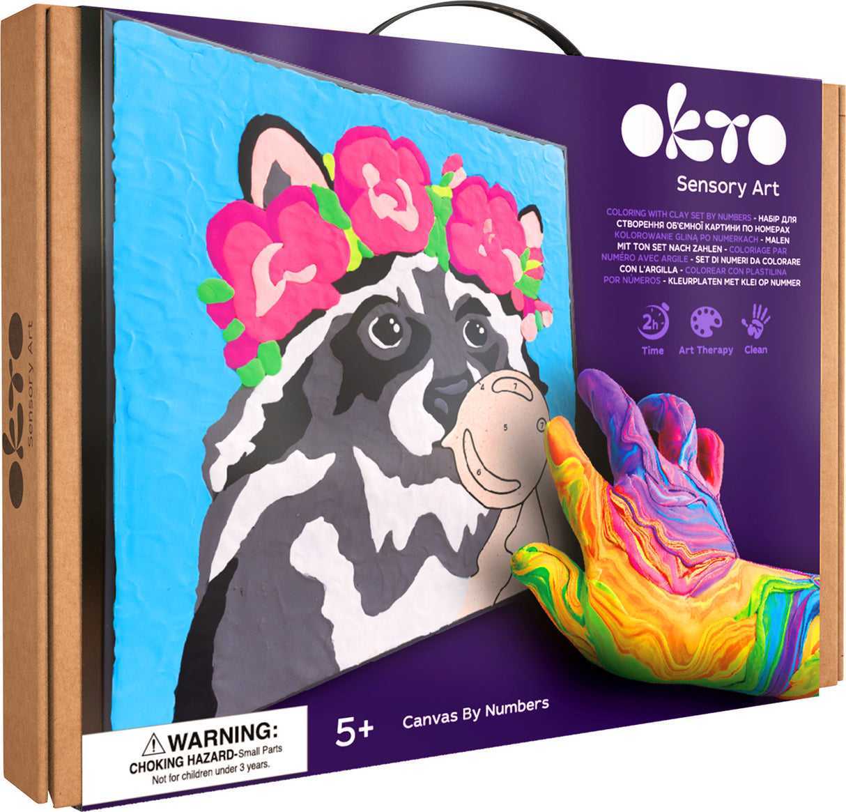 OKTO Clay-by-Numbers Kit – "Raccoon" (11.4" x 11.4")