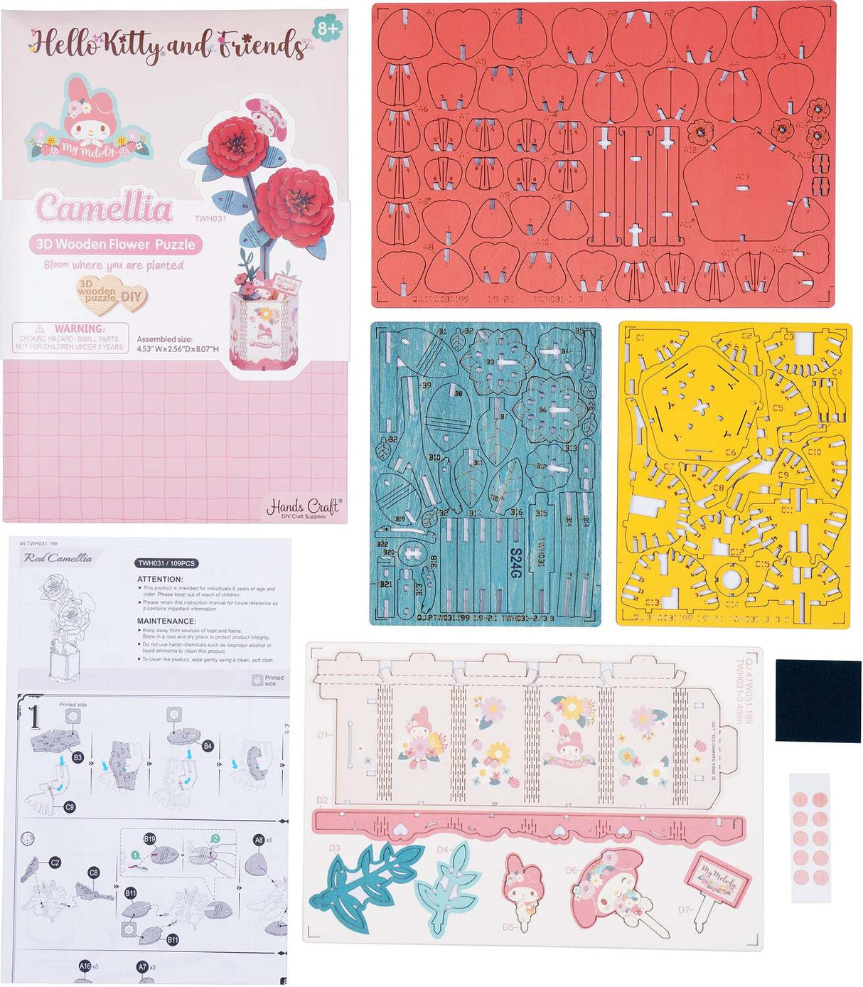 Hello Kitty® and Friends Flower Puzzle: Melody Red Camellia