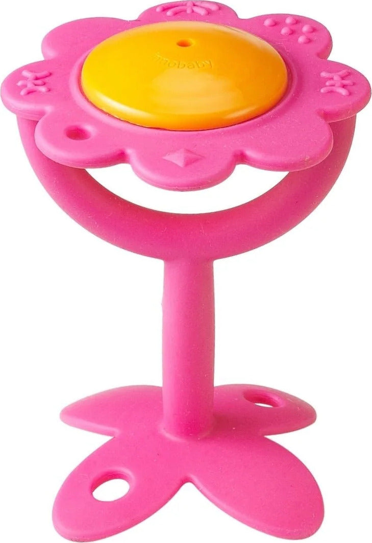 EZ Grip Flower Rattle Teether (Pink)