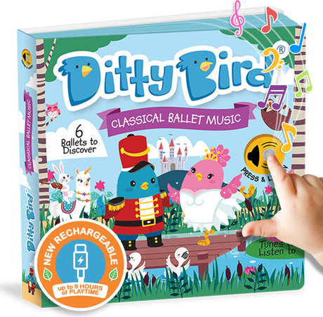 Ditty Bird | Ballet Music Interactive Sound Book for toddlers 1- 3 | Musical books for Ballerina | Nutcracker gift for 1 year old girl