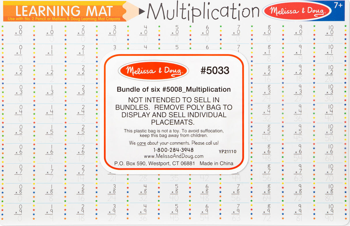 Multiplication Problems Write-A-Mat (Bundle of 6)
