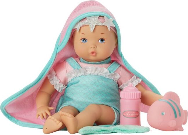 Splash and Play Mermaid Princess (includes hooded towel, squirt fish toy and bottle) (12" doll)