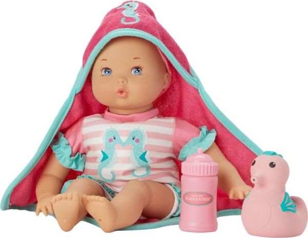 Splash and Play Seahorse (includes hooded towel, squirt fish toy and bottle) (12" doll)