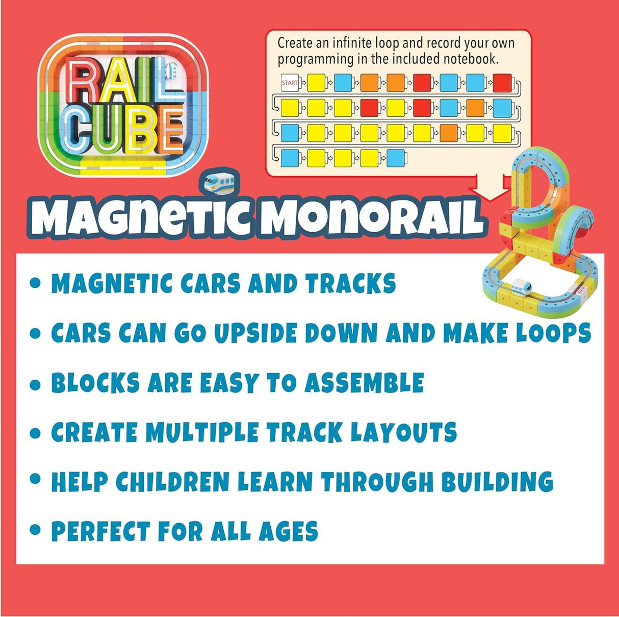 Rail Cube - Magnetic Monorail Deluxe Set