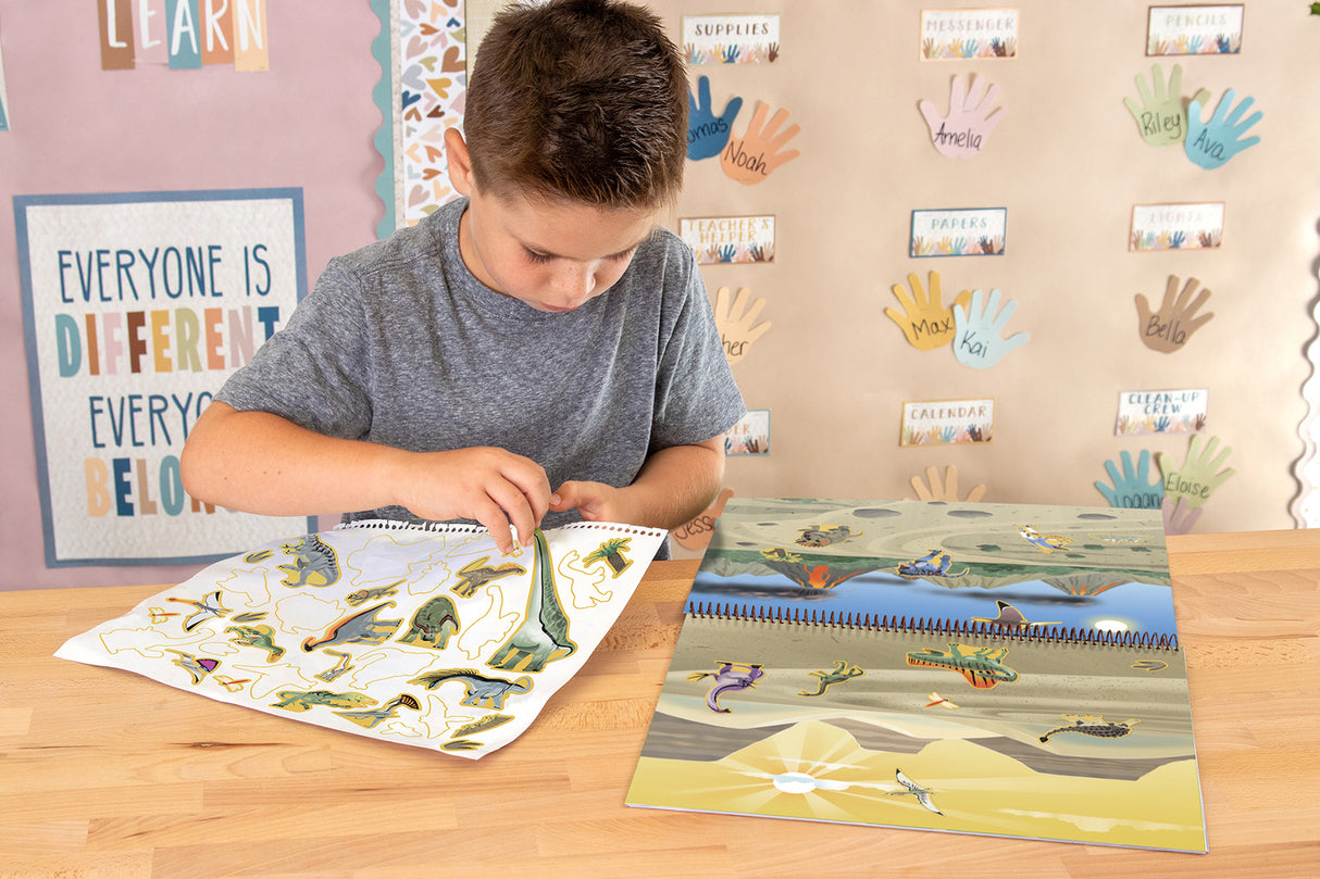 Dinosaurs and Prehistoric Animals Reusable Sticker Pad