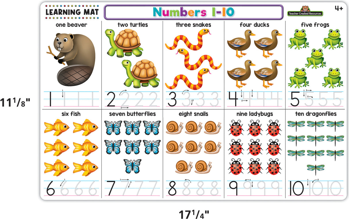 Numbers 1–10 Learning Mat