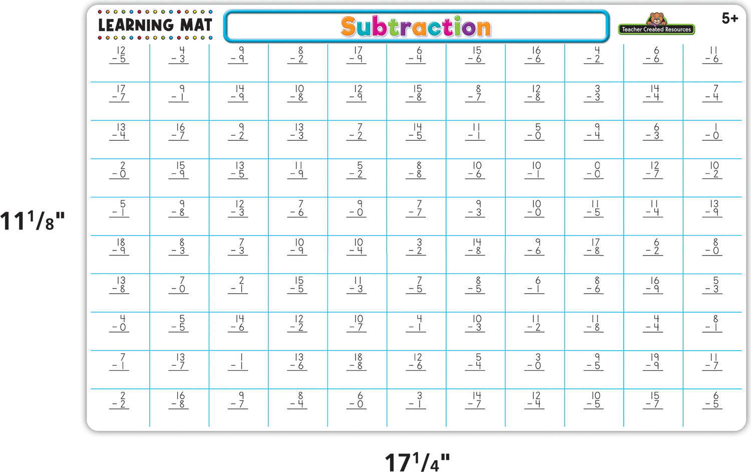 Subtraction Learning Mat