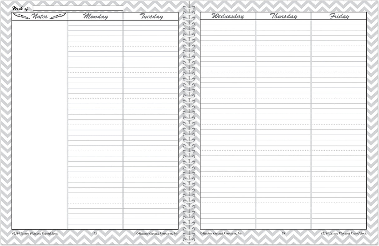 Lime Chevrons and Dots Lesson Plan & Record Book