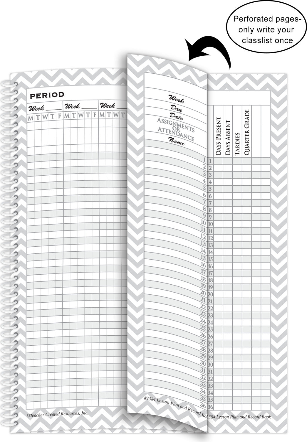Lime Chevrons and Dots Lesson Plan & Record Book