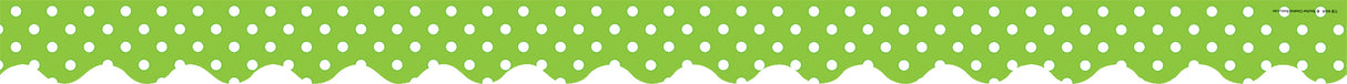 Lime Polka Dots Scalloped Border Trim