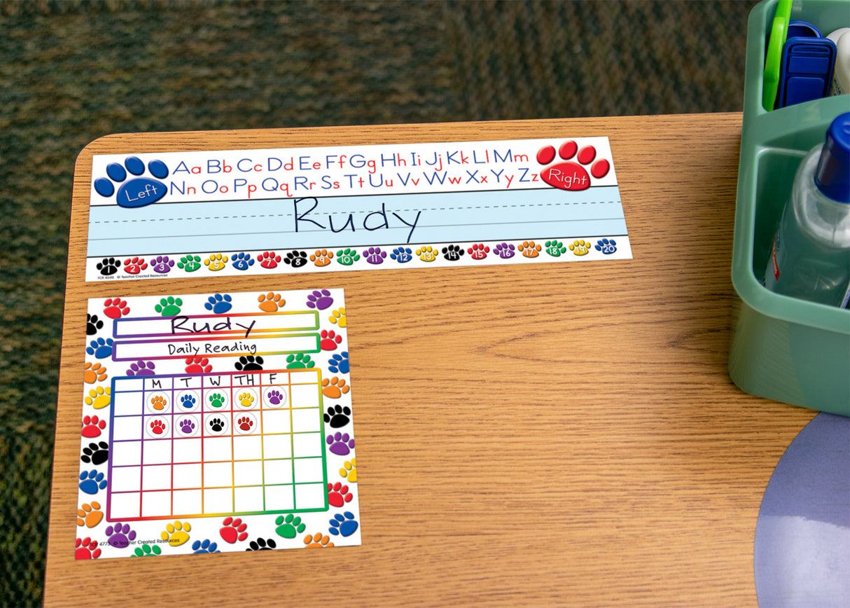 Colorful Paw Prints Incentive Charts