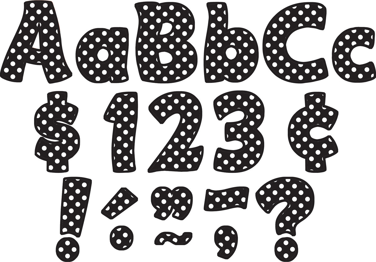 Black Polka Dots Funtastic 4" Letters Combo Pack