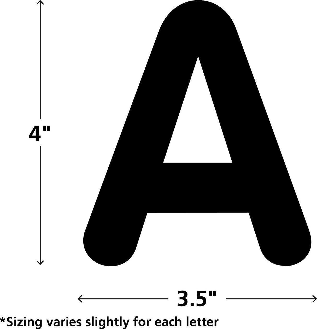 Black Classic 4" Letters Uppercase Pack