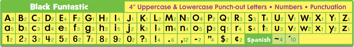 Black Funtastic 4" Letters Combo Pack