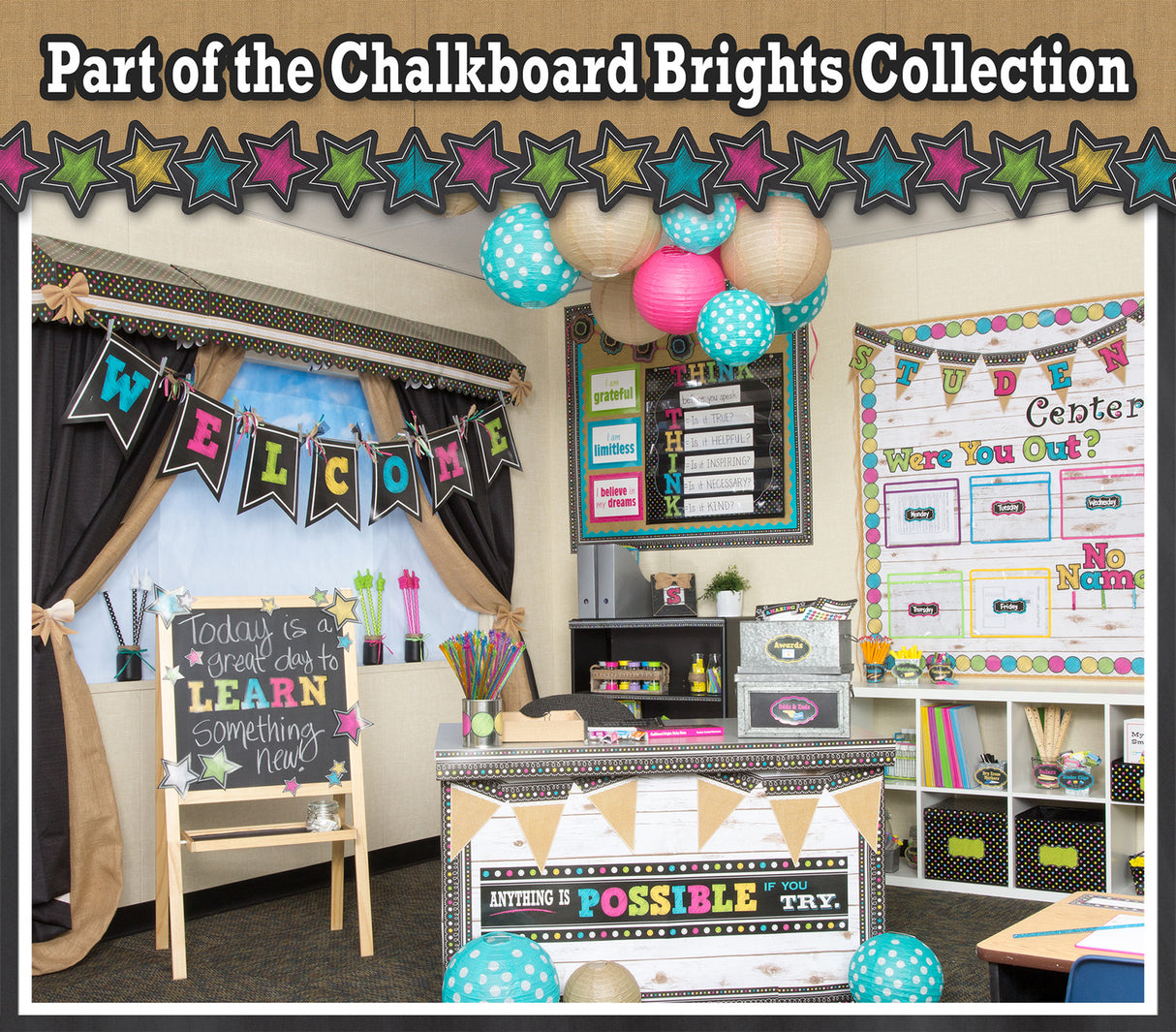 Chalkboard Brights Happy Birthday Awards
