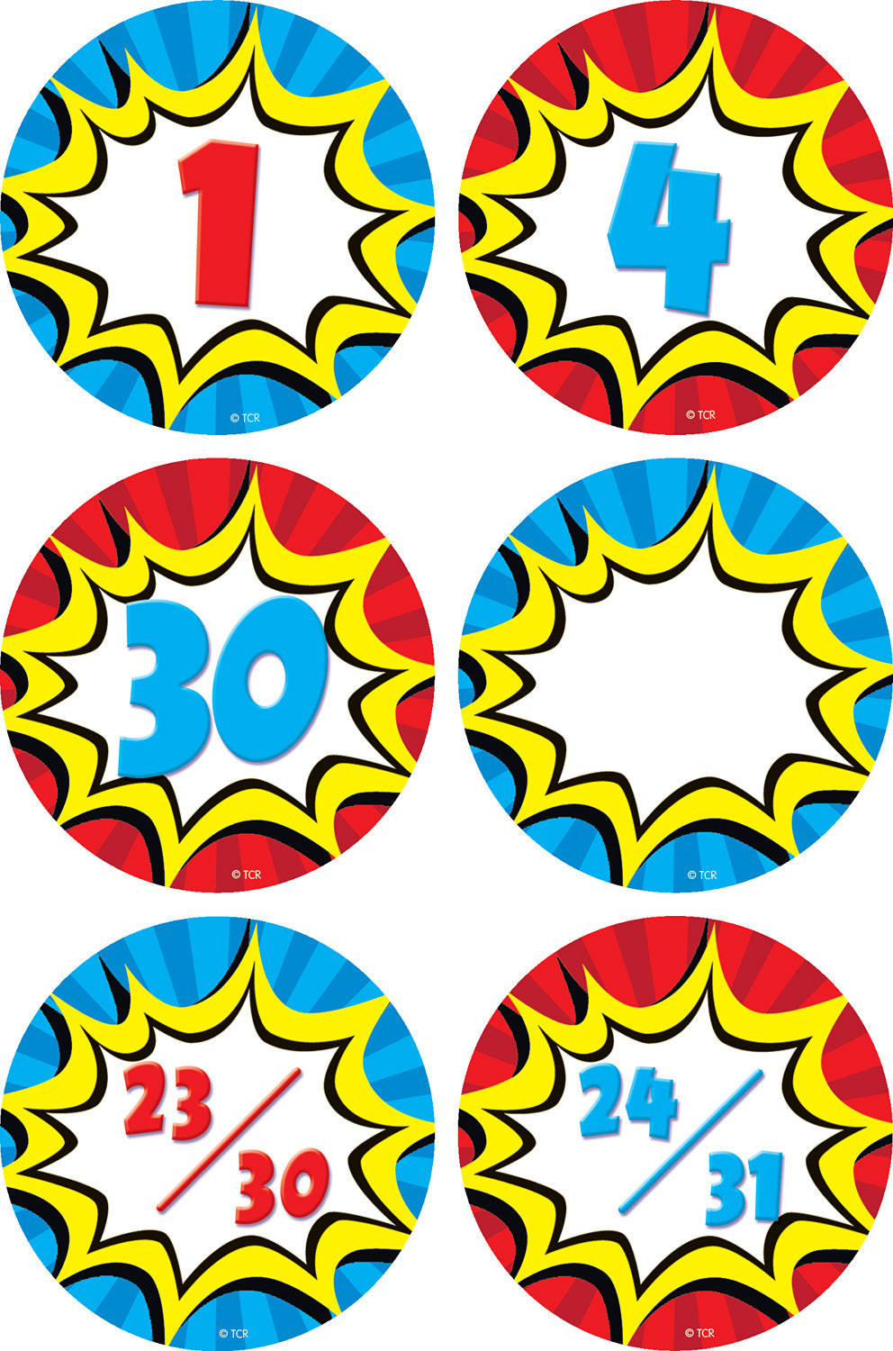 Superhero Calendar Days