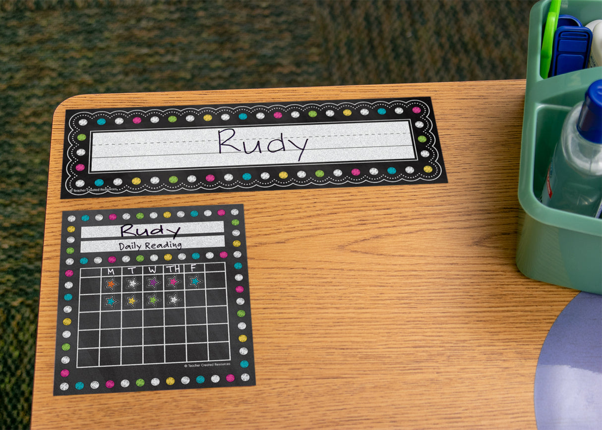 Chalkboard Brights Flat Name Plates