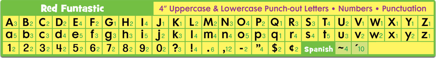 Red Funtastic 4" Letters Combo Pack
