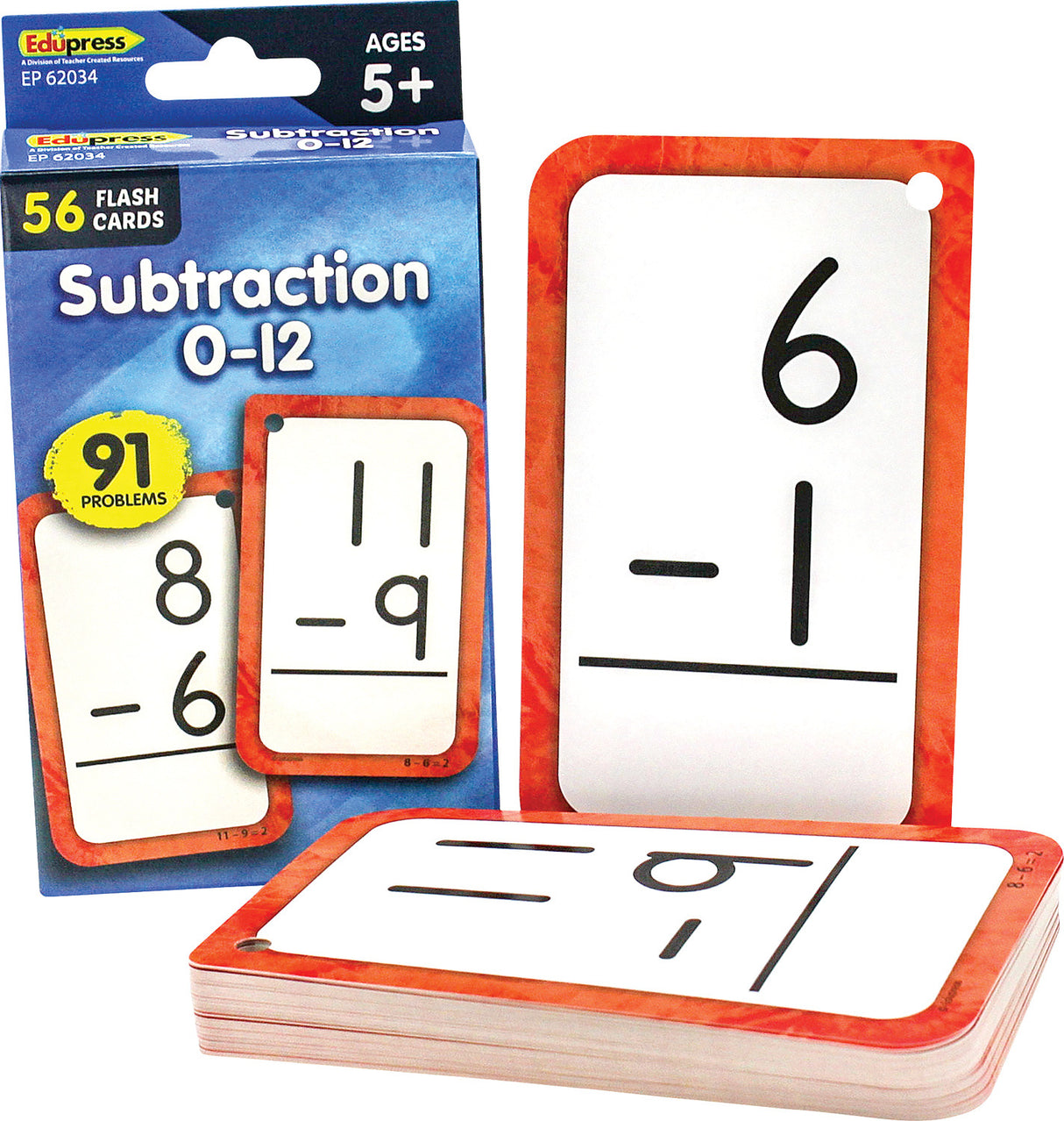 Subtraction 0–12 Flash Cards