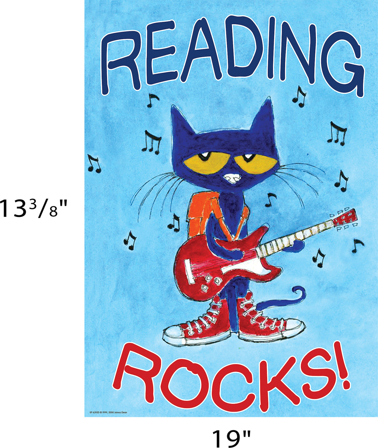 Pete the Cat® Reading Rocks Positive Poster
