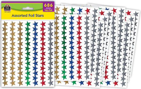 Assorted Foil Stars Stickers Valu-Pak