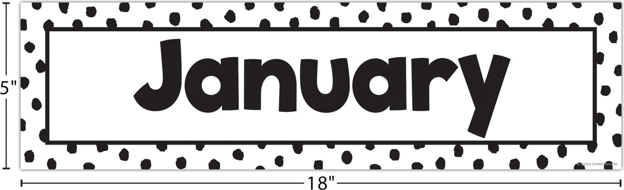 Black Painted Dots on White Monthly Headliners