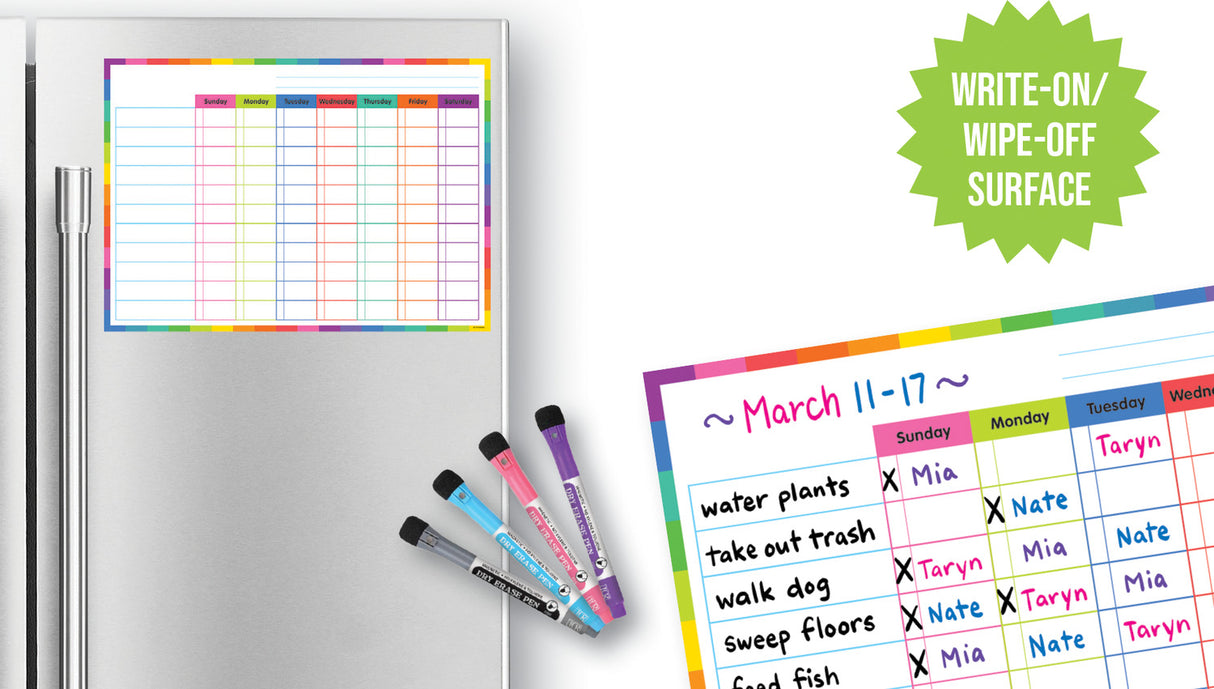 Colorful Dry-Erase Magnetic Task Chart