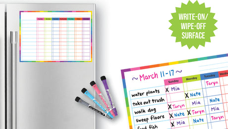 Colorful Dry-Erase Magnetic Task Chart