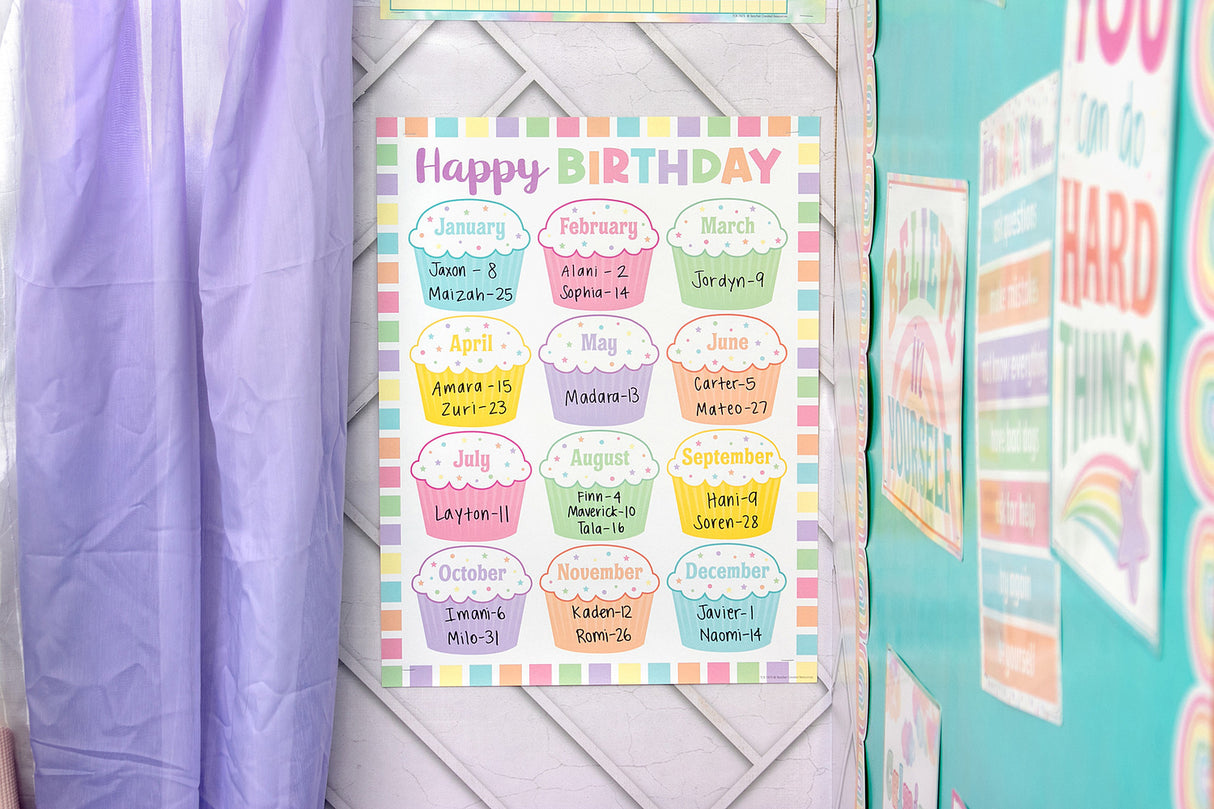 Pastel Pop Happy Birthday Chart