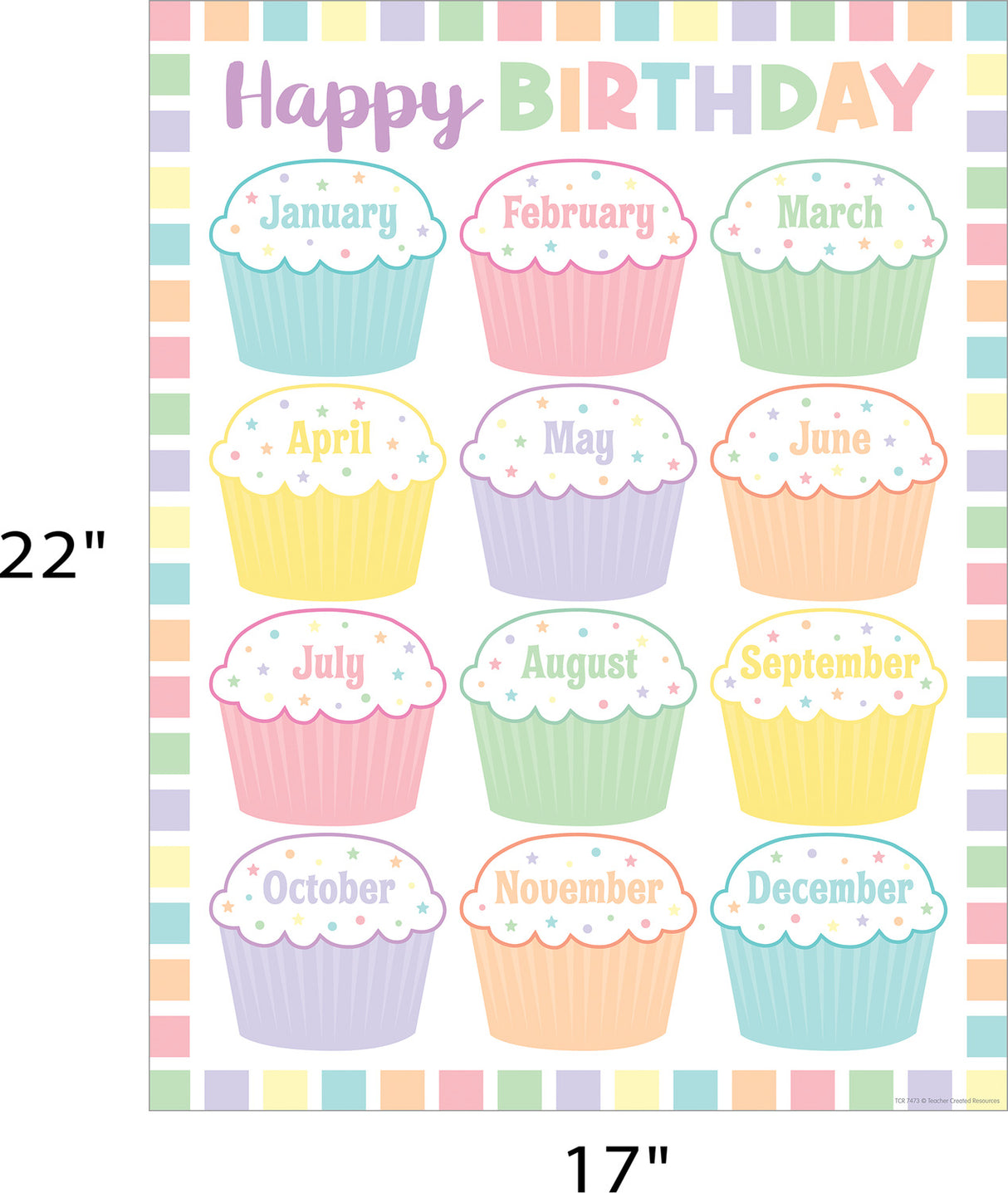 Pastel Pop Happy Birthday Chart