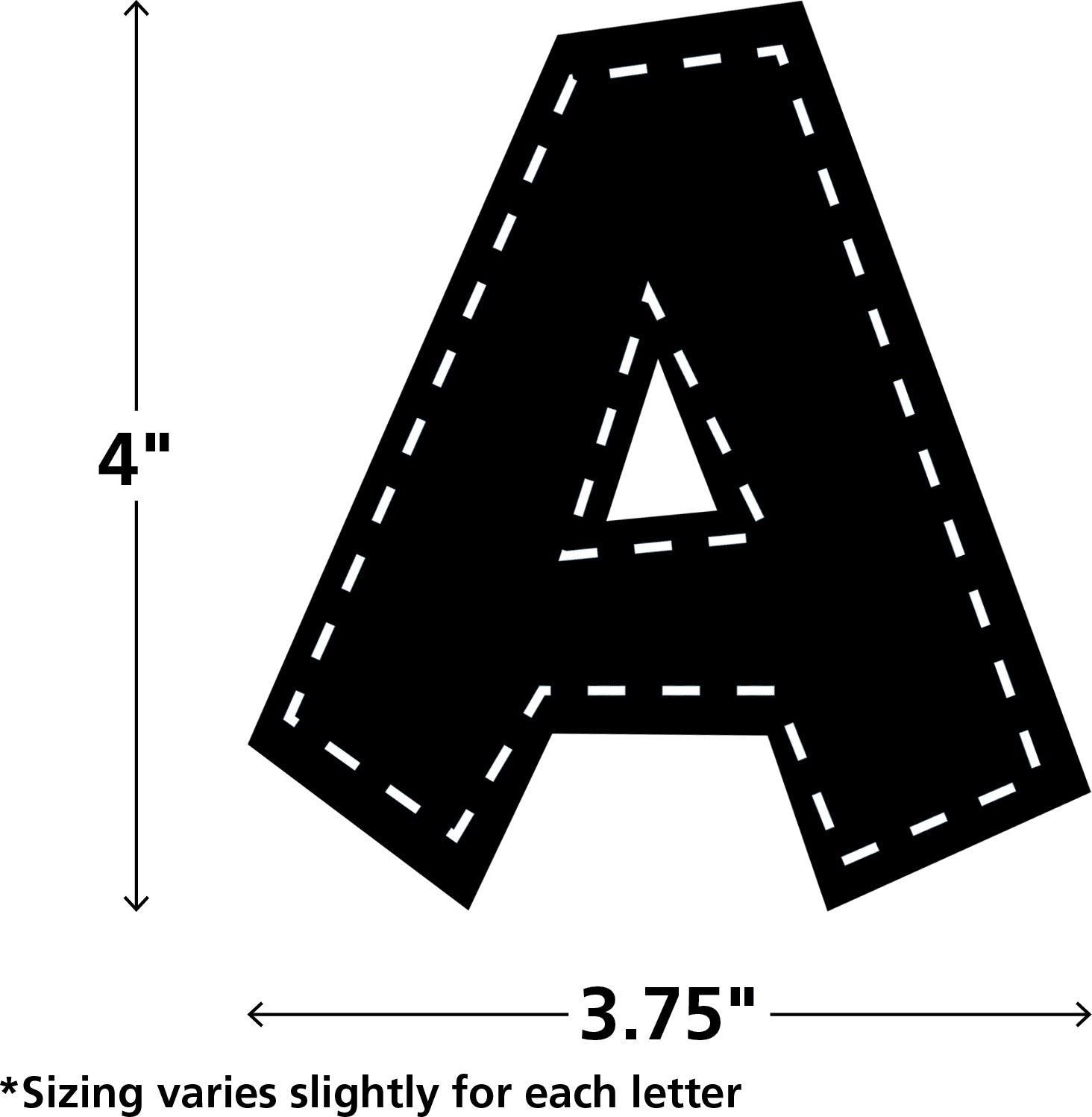 Black Stitch 4" Fun Font Letters
