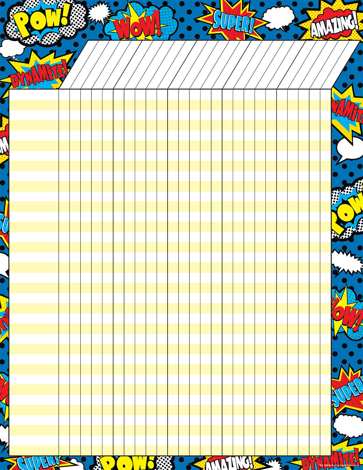 Superhero Incentive Chart